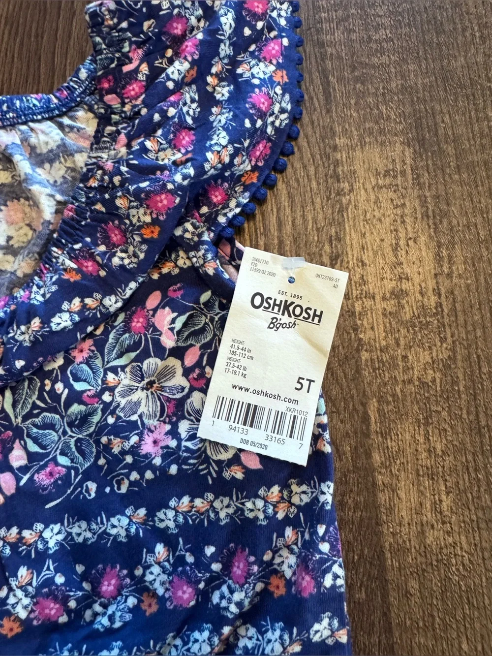 OshKosh B'gosh Navy Floral Girls Romper